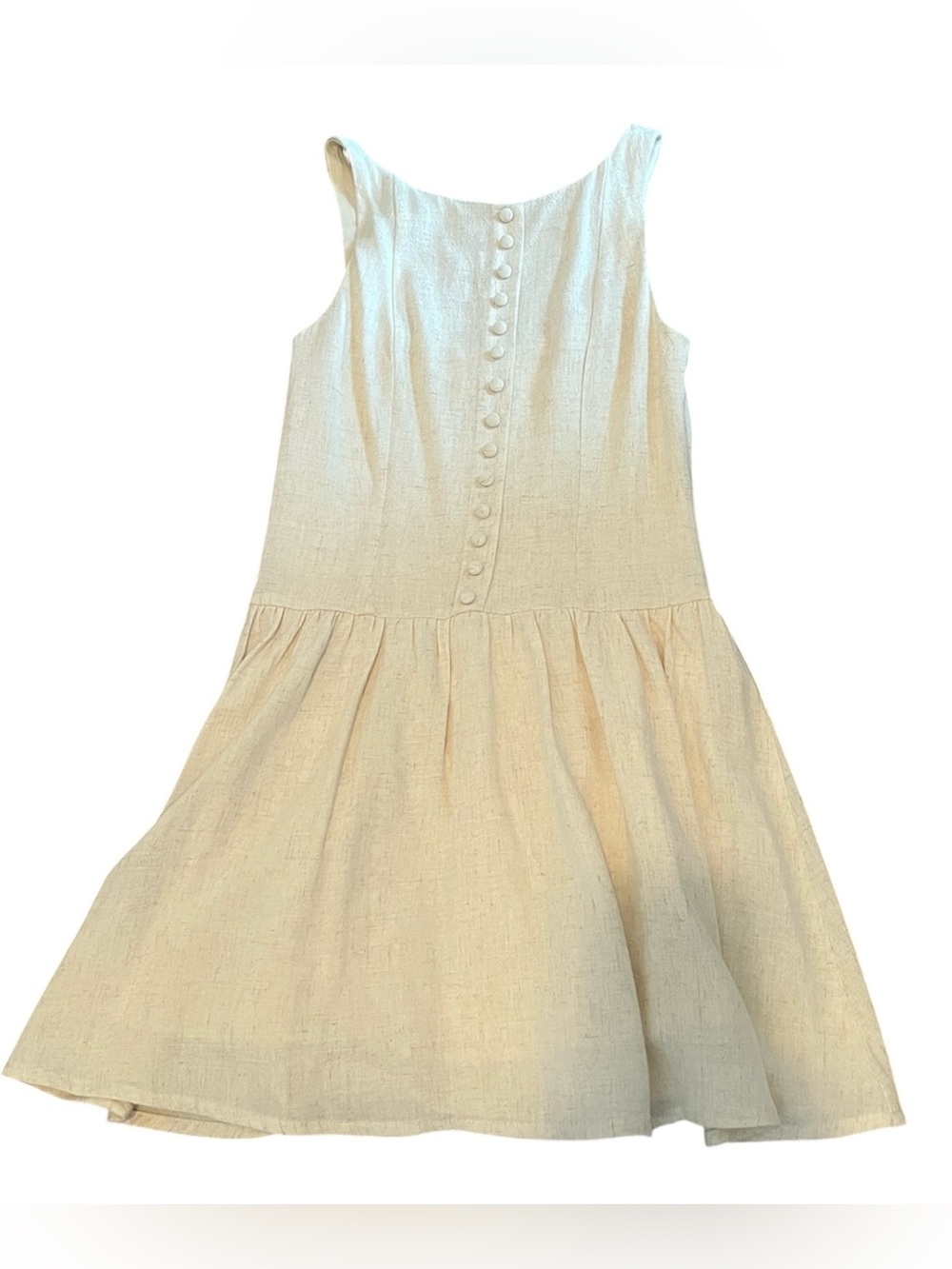 Altar'd State Cream Textured Sleeveless Button-Front Dress
